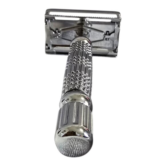 Classic Butterfly Twist to Open Double Edge Safety Razor Chrome Finish NEW - Picture 8 of 10